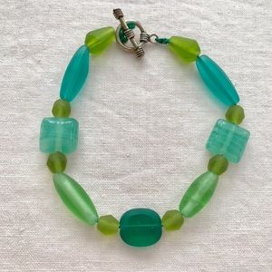Green Frosted Bead Bracelet